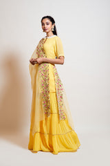 Lemon Yellow Sharara Set