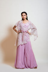 Lavender Sheer Jacket Set