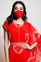 Shibori Belt Kaftan Set