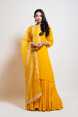 Bright Yellow Mirror Kurta Set