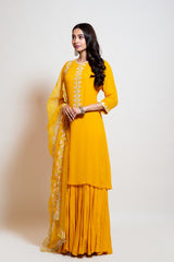 Bright Yellow Mirror Kurta Set