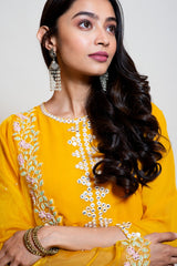 Bright Yellow Mirror Kurta Set