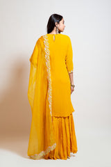 Bright Yellow Mirror Kurta Set