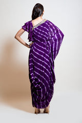 Plum Leheriya Draped Kaftan