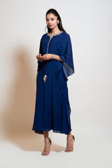 Navy Blue One Sided Kaftan