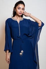 Navy Blue One Sided Kaftan