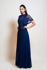 Midnight Blue Ruffle Layer Jumpsuit