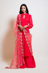 Coral Kurta and Pallazo set