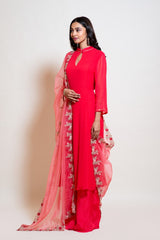 Coral Kurta and Pallazo set