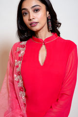 Coral Kurta and Pallazo set