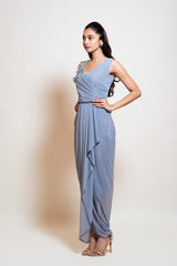 Icy Grey Drape Dress