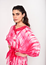 Pink Tye Dye Kimono Co-ord Set