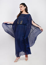 Navy Blue Embellished Kaftan