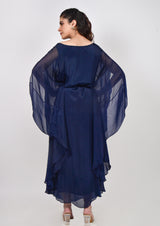 Navy Blue Embellished Kaftan