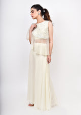 Ivory Crop top with Pallazo