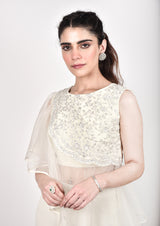 Ivory Crop top with Pallazo