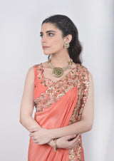 Orange Pant Saree set