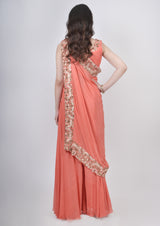 Orange Pant Saree set