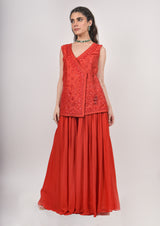 Coral Jacket and Pallazo set