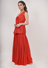 Coral Jacket and Pallazo set