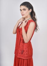 Coral Jacket and Pallazo set