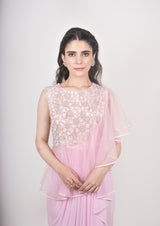 Blush Pink Drape Dhoti Gown