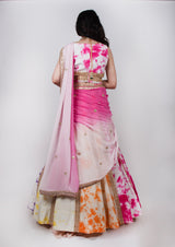 Multicolour dye technique Lehenga