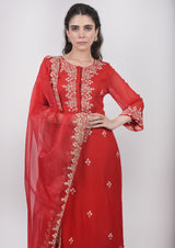 Red Kurta Set