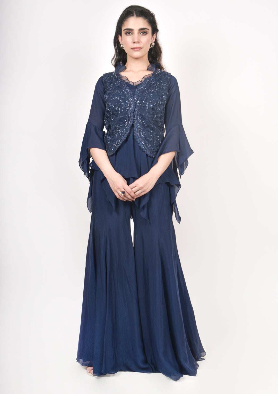 Neelanjali Graceful Blue Sharara Set
