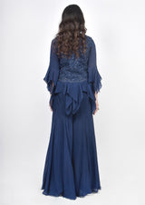 Navy blue sharara set
