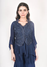 Navy blue sharara set