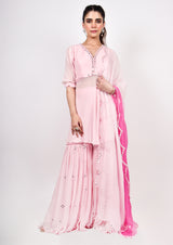 Baby Pink peplum top & sharara