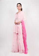 Baby Pink peplum top & sharara