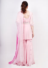 Baby Pink peplum top & sharara