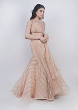 Champange Fishcut Skirt Lehenga