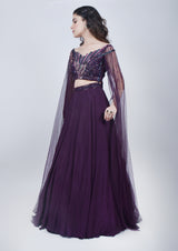 Plum lehenga set
