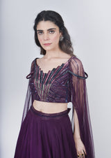 Plum lehenga set