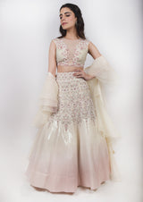 Ivory ombre Sequence Lehenga