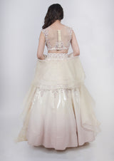 Ivory ombre Sequence Lehenga