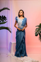 Colossal Ruffled Pant Saree