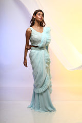 Pleats Please Pant Saree Set