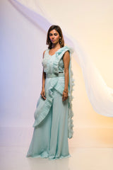 Pleats Please Pant Saree Set