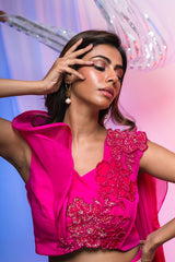 Fluid Fuscia Lehenga Set