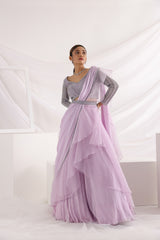 Lavender shimmer lehenga set