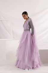 Lavender shimmer lehenga set