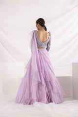 Lavender shimmer lehenga set