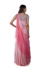 Blush Pink Lehenga Set with an Attached Dupatta