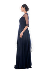 Shamya Gown With Attached Dupatta