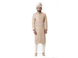 Cream Kurta with Zadi Embroidered Beige Sherwani set
