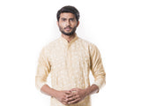 Sherwood Tan Kurta Set with Full Dori Embroidery